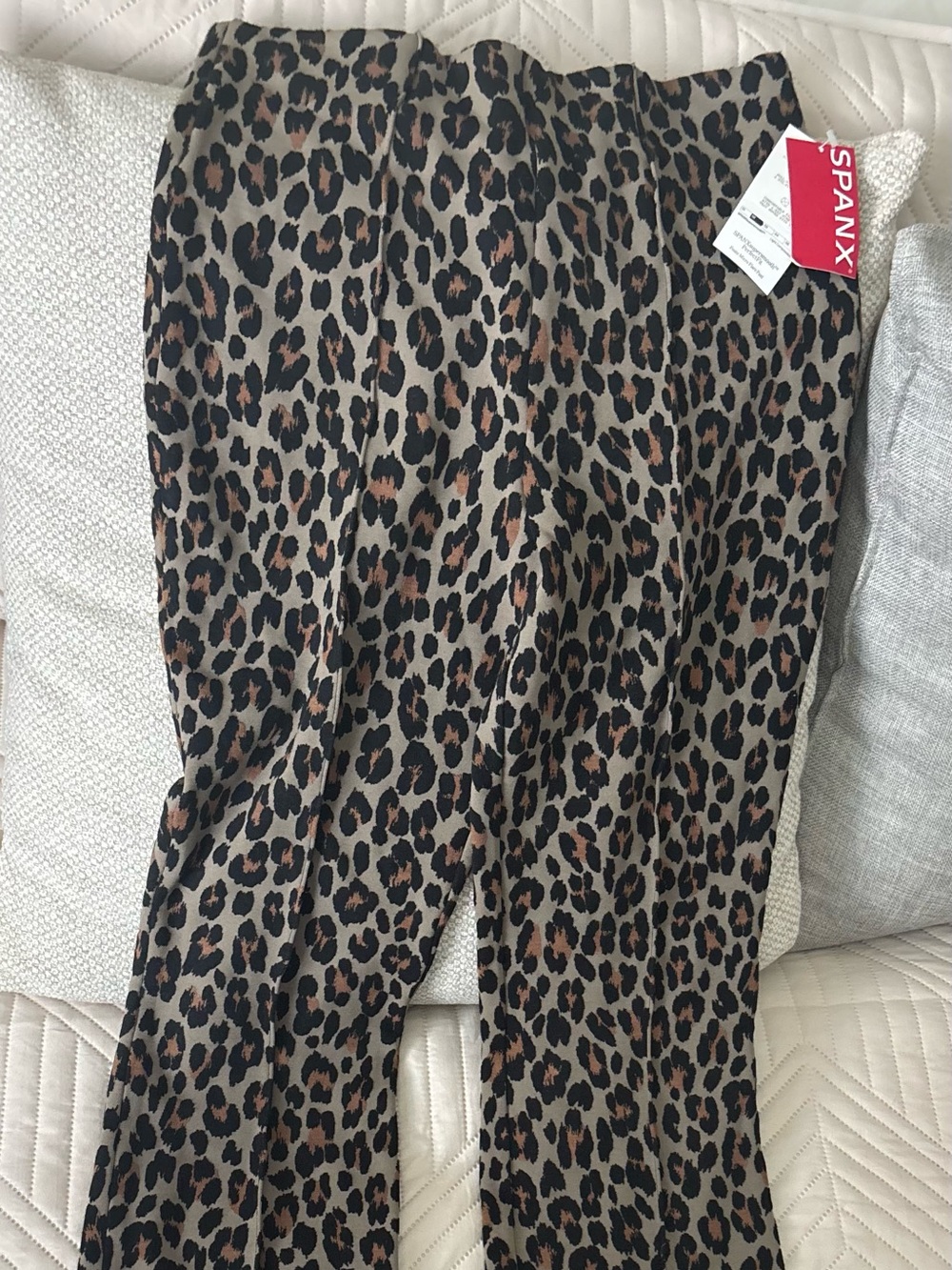 NWT SPANX PerfectFit Ponte Leopard Micro Flare Pants | Medium Petite
